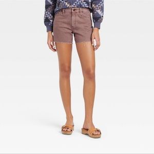 2/$20   Universal Thread High-Rise Vintage Midi Jean Shorts Tan